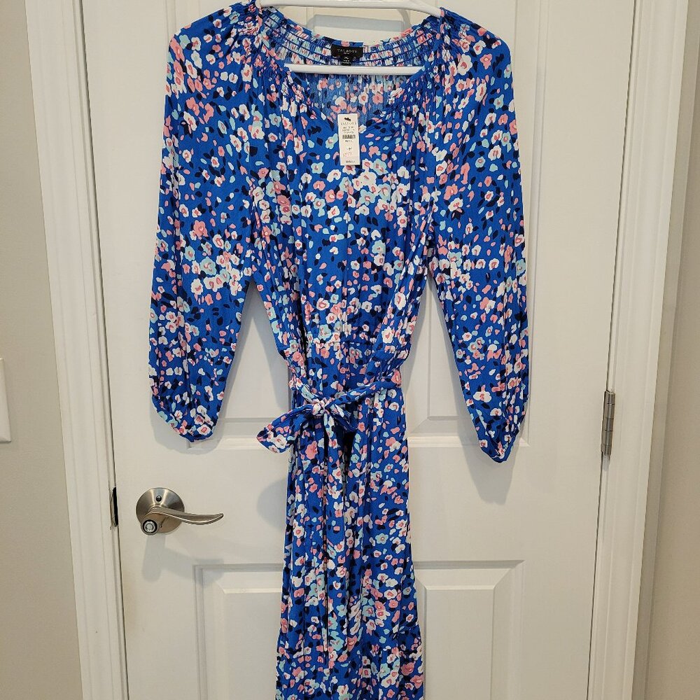 Talbots Midi Dress Size PM, Waist belt, New w/ Tags 3/4 sleeves